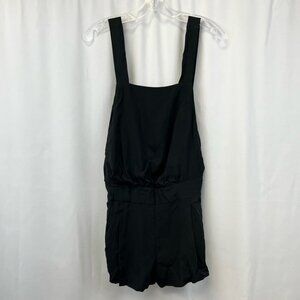 Alice & Uo Romper Playsuit Women's 4 Black Pockets Square Neck Sleeveless Rayon